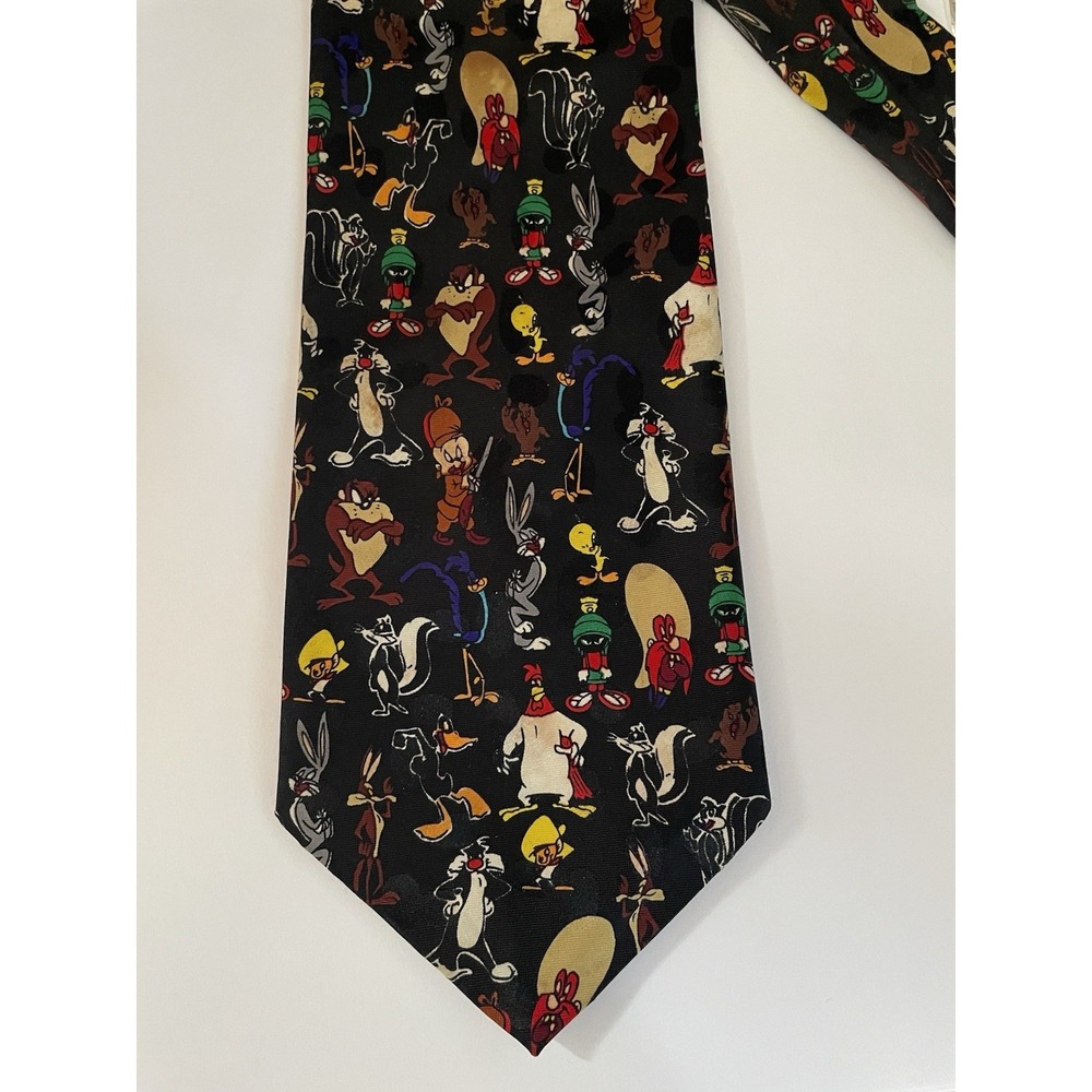 Vintage 1996 Looney Tunes Mania Men's Neck Tie Marvin Martian Daffy Yosemite Taz